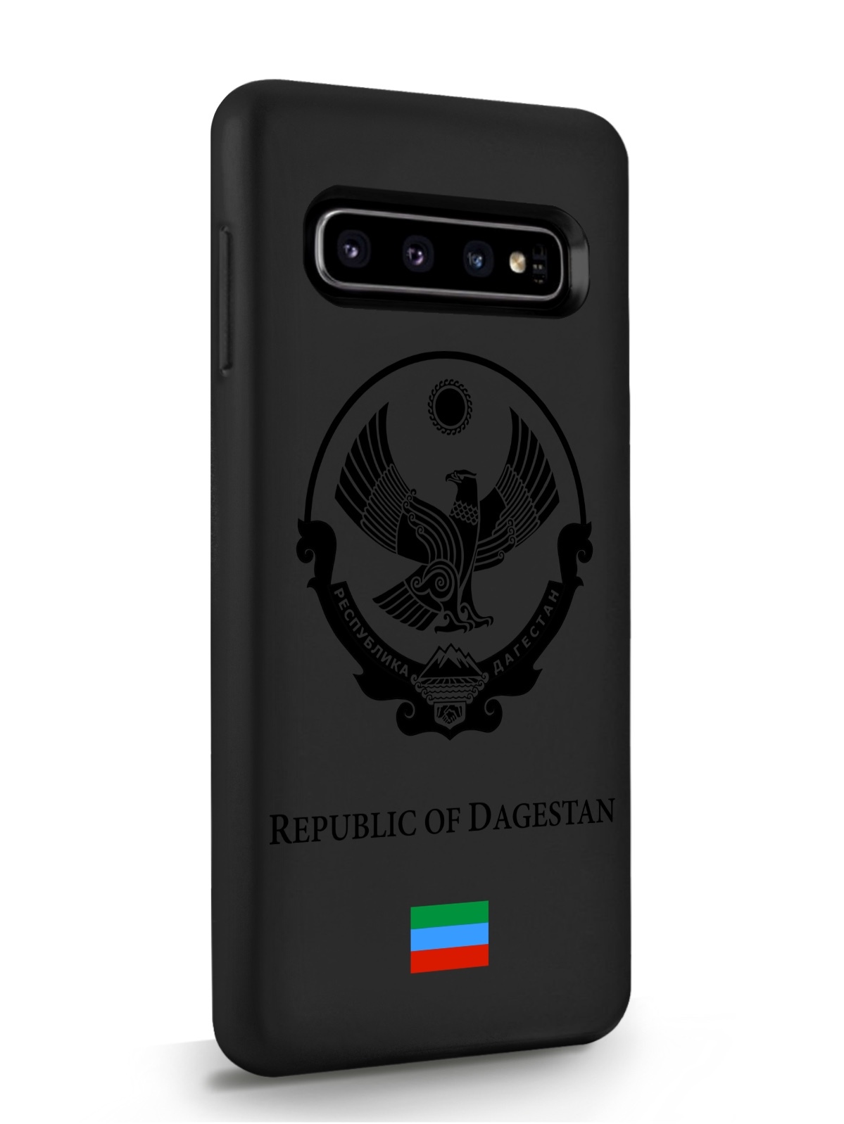 фото Чехол signumcase для samsung galaxy s10 черный лаковый герб дагестана черный