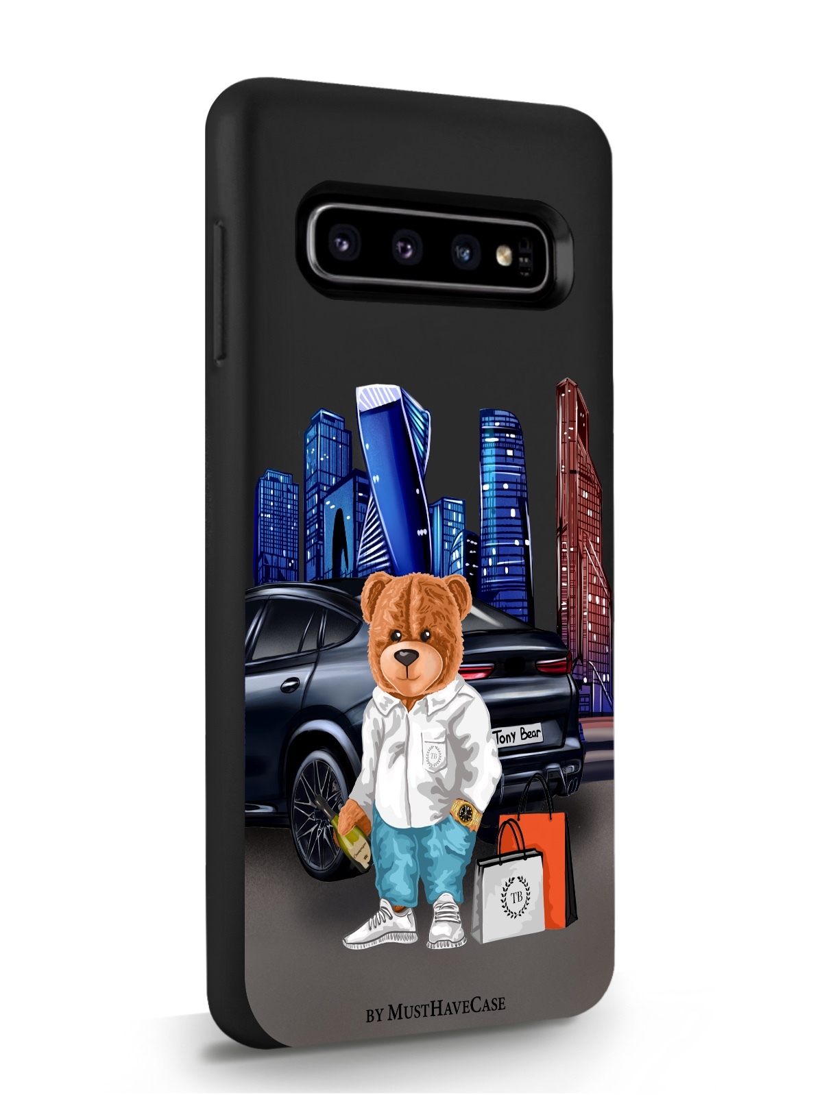 фото Чехол musthavecase для samsung galaxy s10 тони москва сити черный