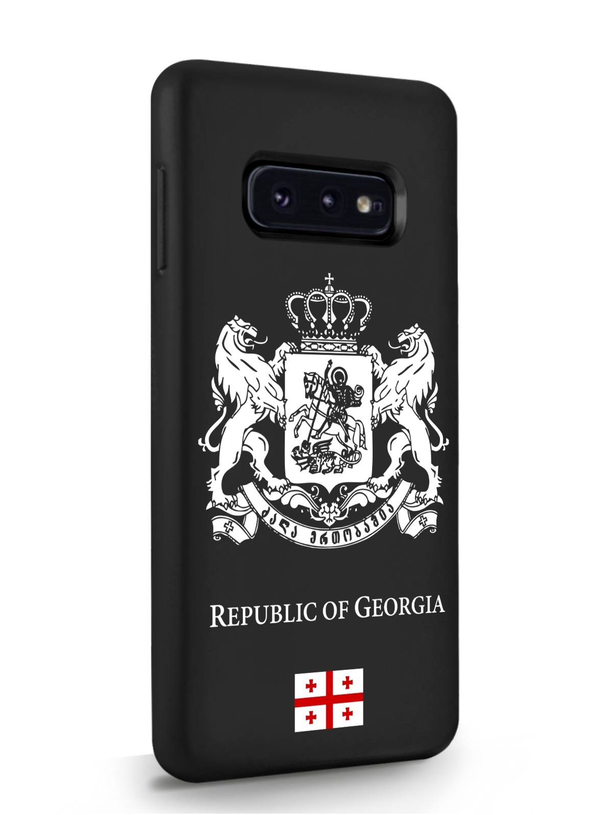 фото Чехол signumcase для samsung galaxy s10e белый герб грузии черный