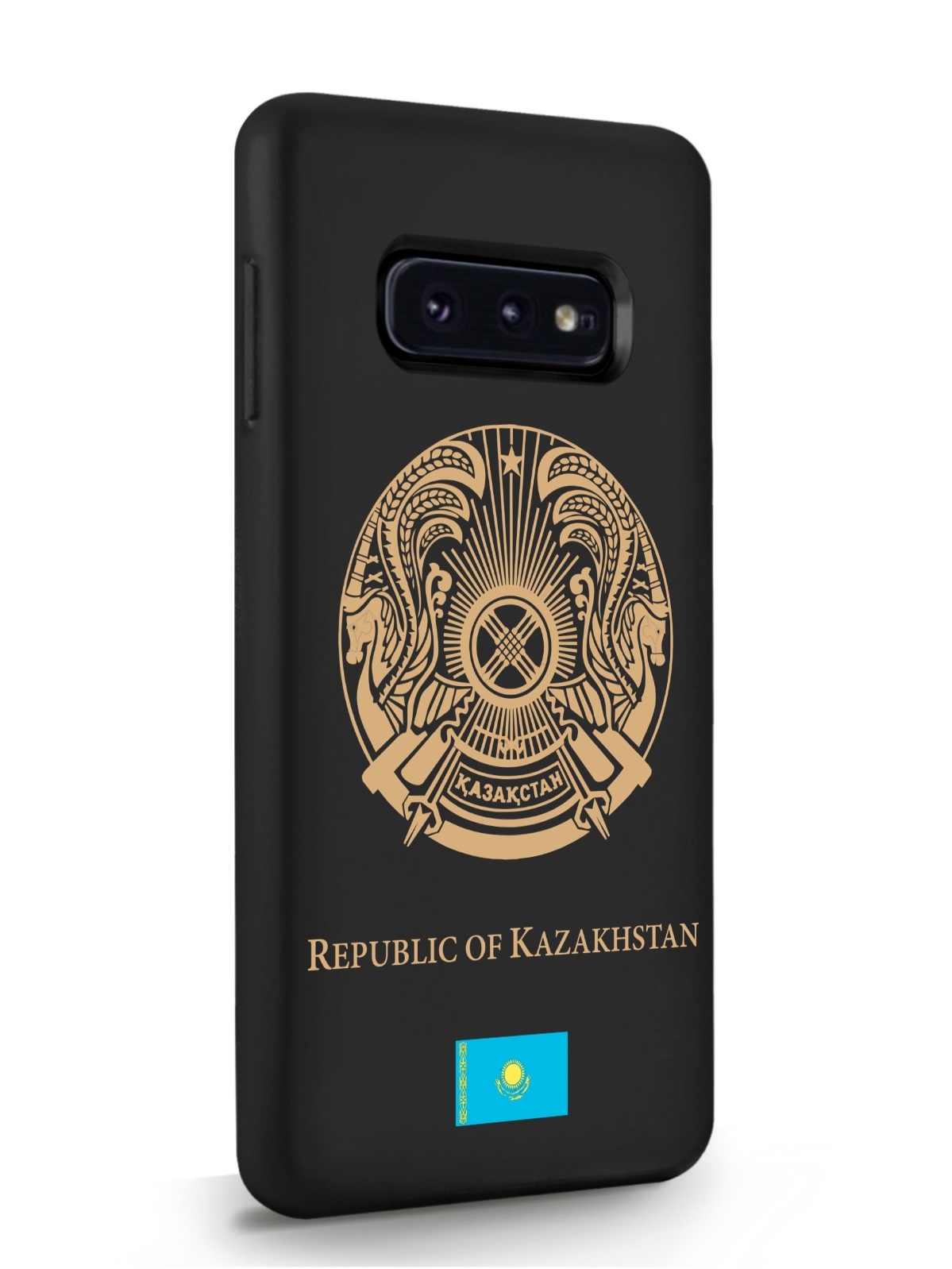 фото Чехол signumcase для samsung galaxy s10e золотой герб казахстана черный