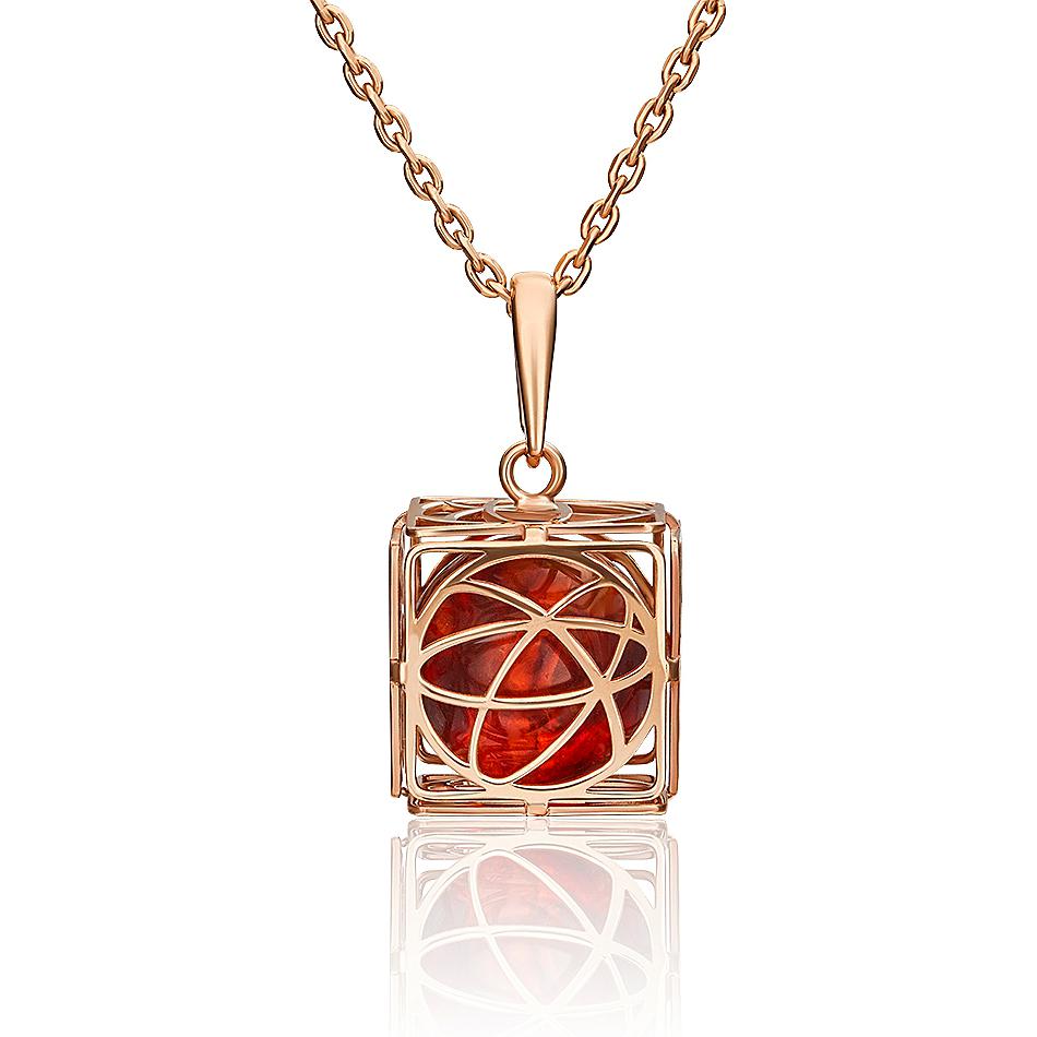 

Кулон из красного золота PLATINA jewelry 03-2985-00-271-1110-46, янтарь, 03-2985-00-271-1110-46
