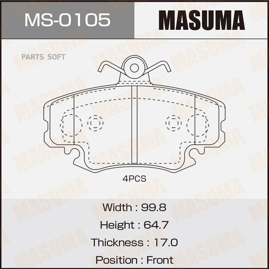 

Тормозные колодки MASUMA MS0105