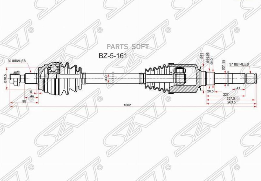 

SAT Привод в сборе FR RH MERCEDES ML/GL 164 06-12