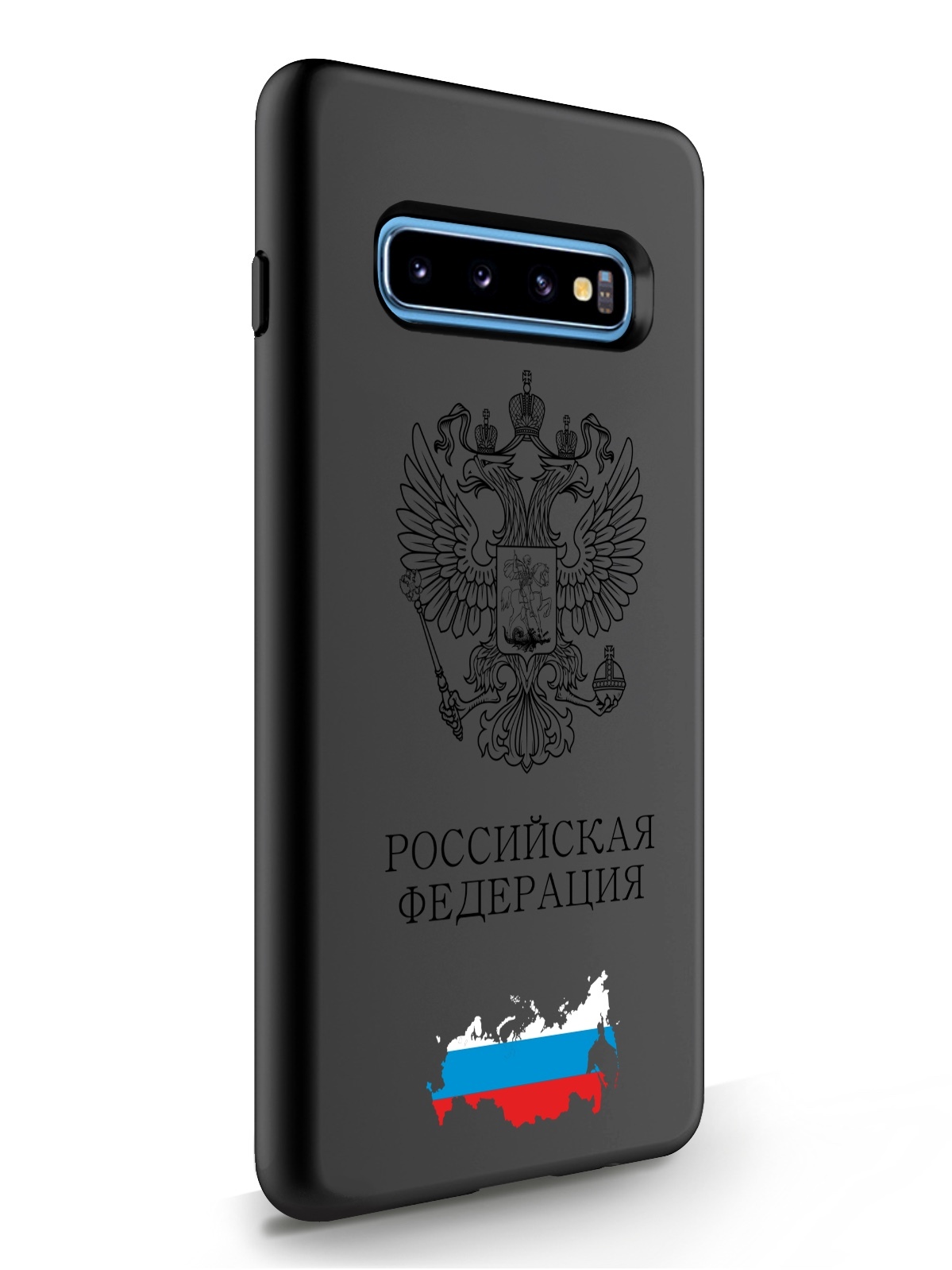 фото Чехол signumcase для samsung galaxy s10 plus черный лаковый герб россии черный