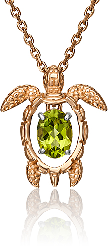 

Бегунок из красного золота PLATINA jewelry 03-3060-00-205-1110-57, хризолит, 03-3060-00-205-1110-57
