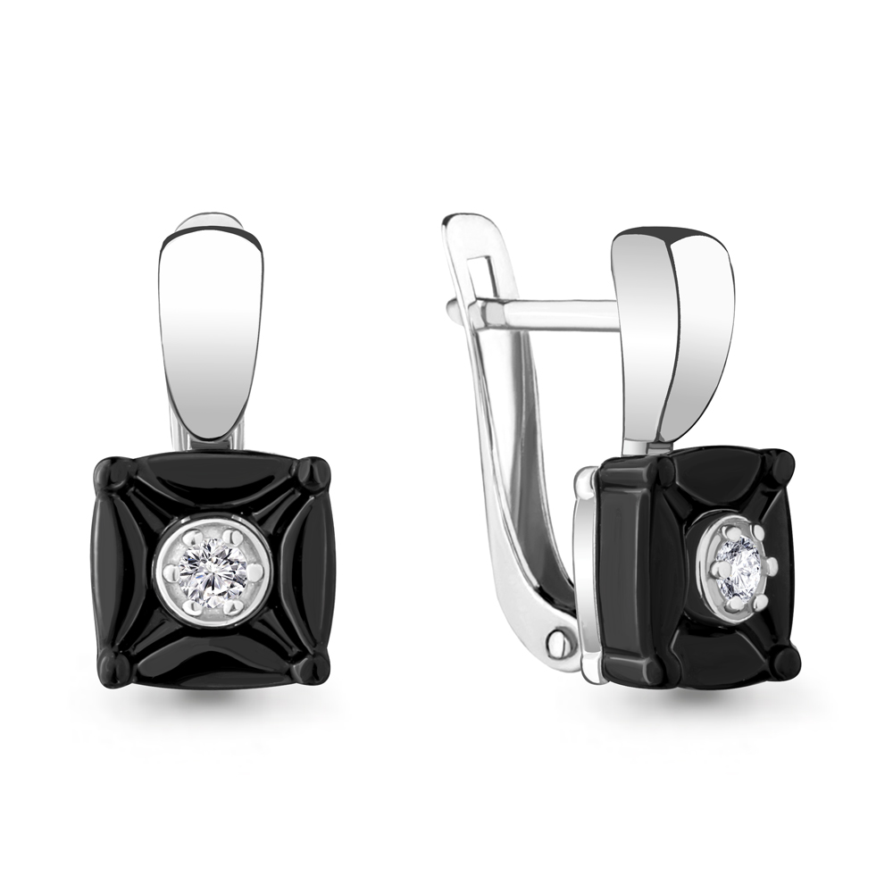 

Серьги из серебра с фианитом Aquamarine 46916А_925_р, 46916А_925_р