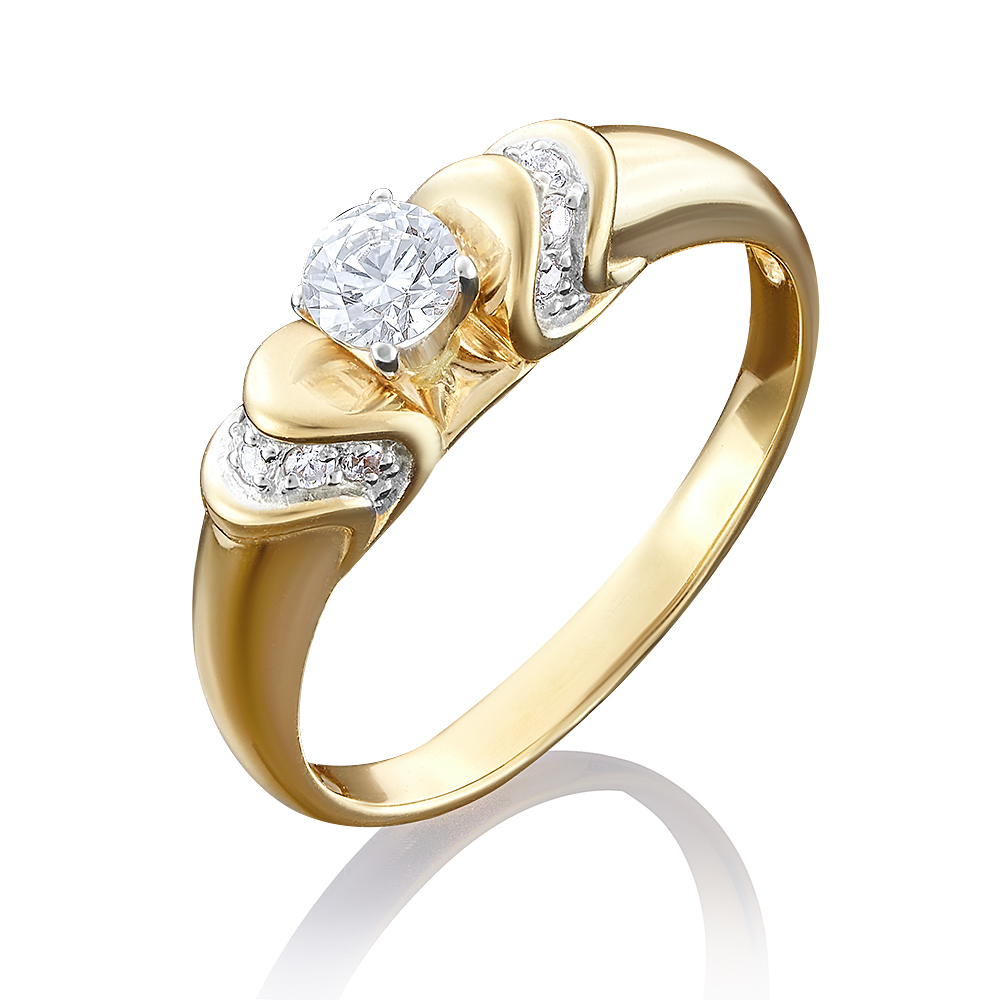

Кольцо из желтого золота с фианитом р. 18 PLATINA jewelry 01-4930-00-501-1121-38, 01-4930-00-501-1121-38