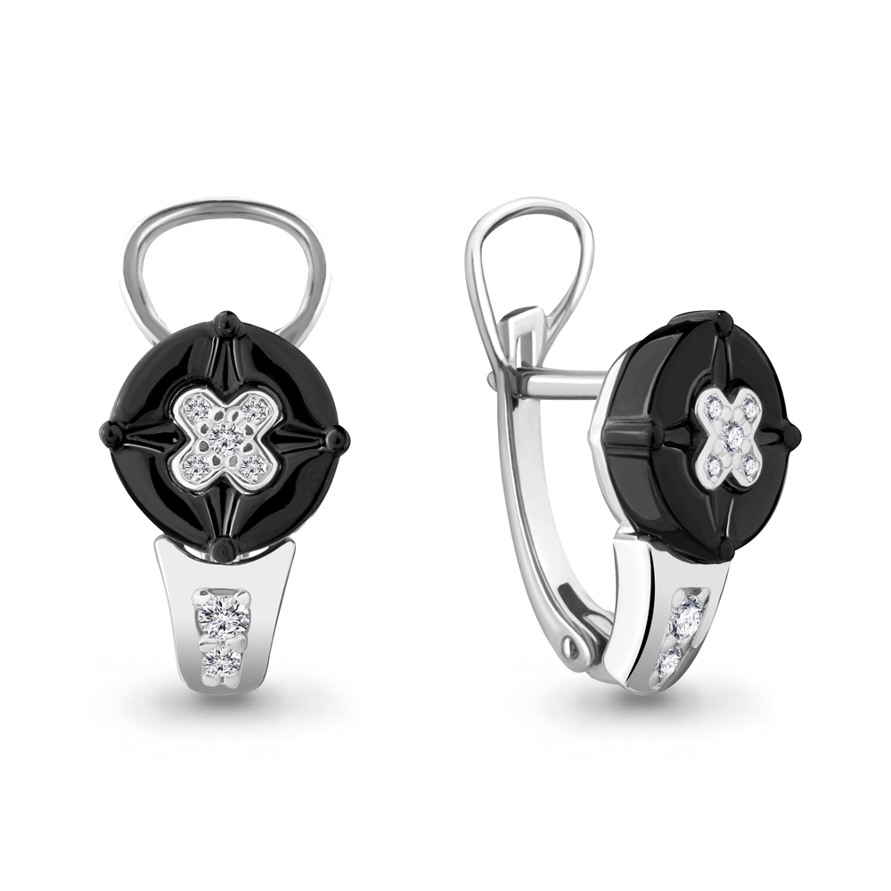 

Серьги из серебра с фианитом Aquamarine 46917А_925_р, 46917А_925_р