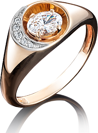 

Кольцо из красного золота р. , PLATINA jewelry 01-4933-00-501-1110-38, фианит, 01-4933-00-501-1110-38
