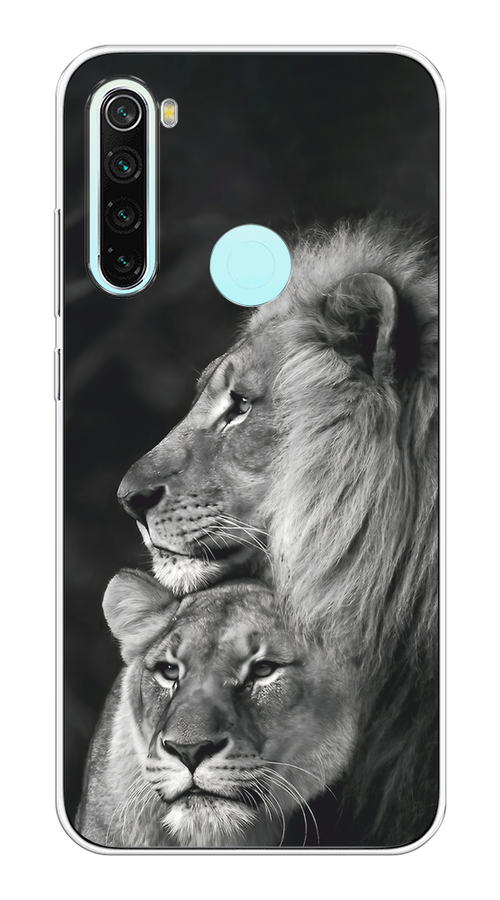 

Чехол на Xiaomi Redmi Note 8 "Львиная пара", Черный;серый;белый, 36550-1
