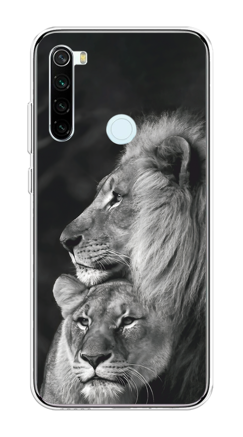 

Чехол на Xiaomi Redmi Note 8T "Львиная пара", Черный;серый;белый, 37450-1