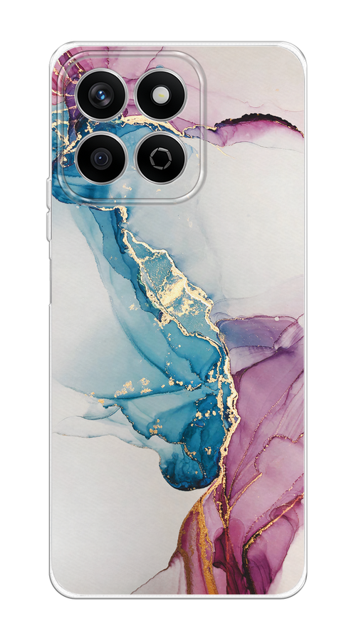

Чехол на Honor X7c Розовые разводы рисунок, Синий;розовый;золотистый, 6125250-1