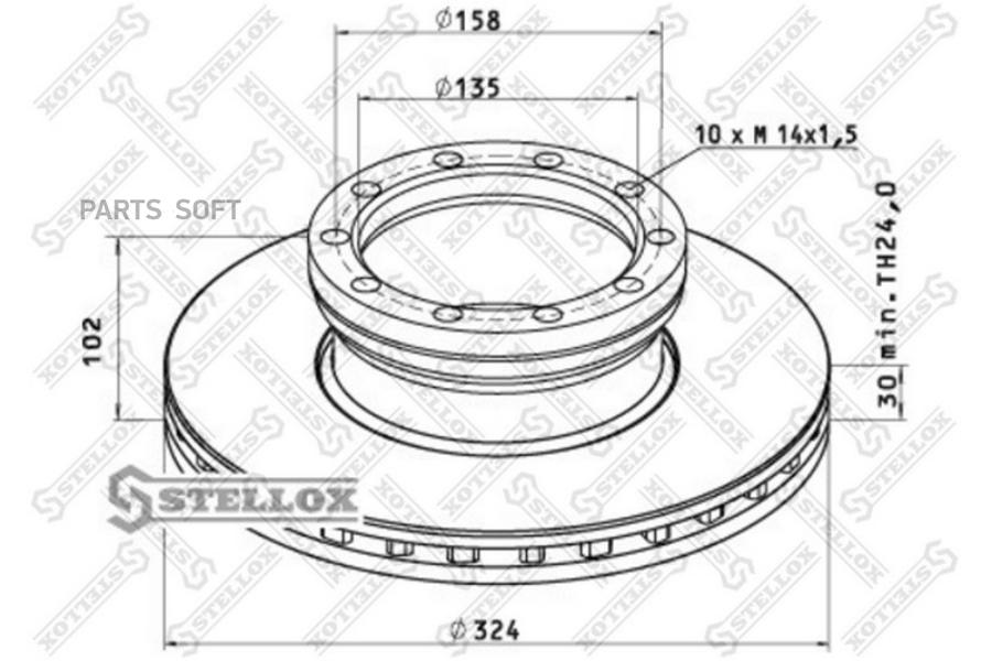 

Тормозной диск Stellox комплект 1 шт. 8500709SX