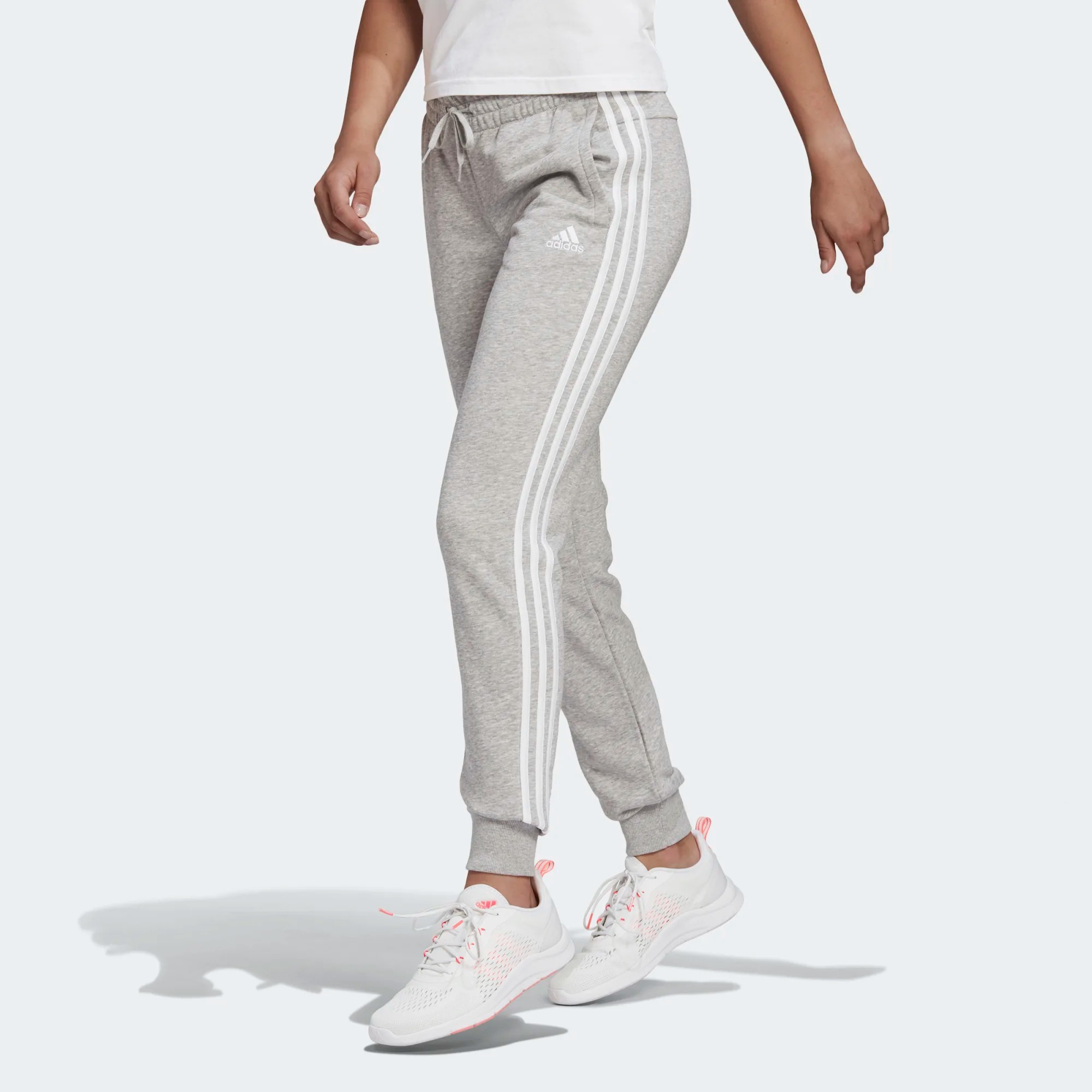 

Спортивные брюки женские Adidas Essentials French Terry 3-Stripes серые XL, Essentials French Terry 3-Stripes