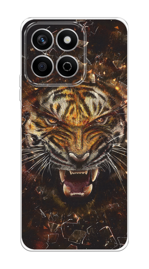 

Чехол на Honor X7c Тигр осколки, Оранжевый;серый;черный, 6125250-1