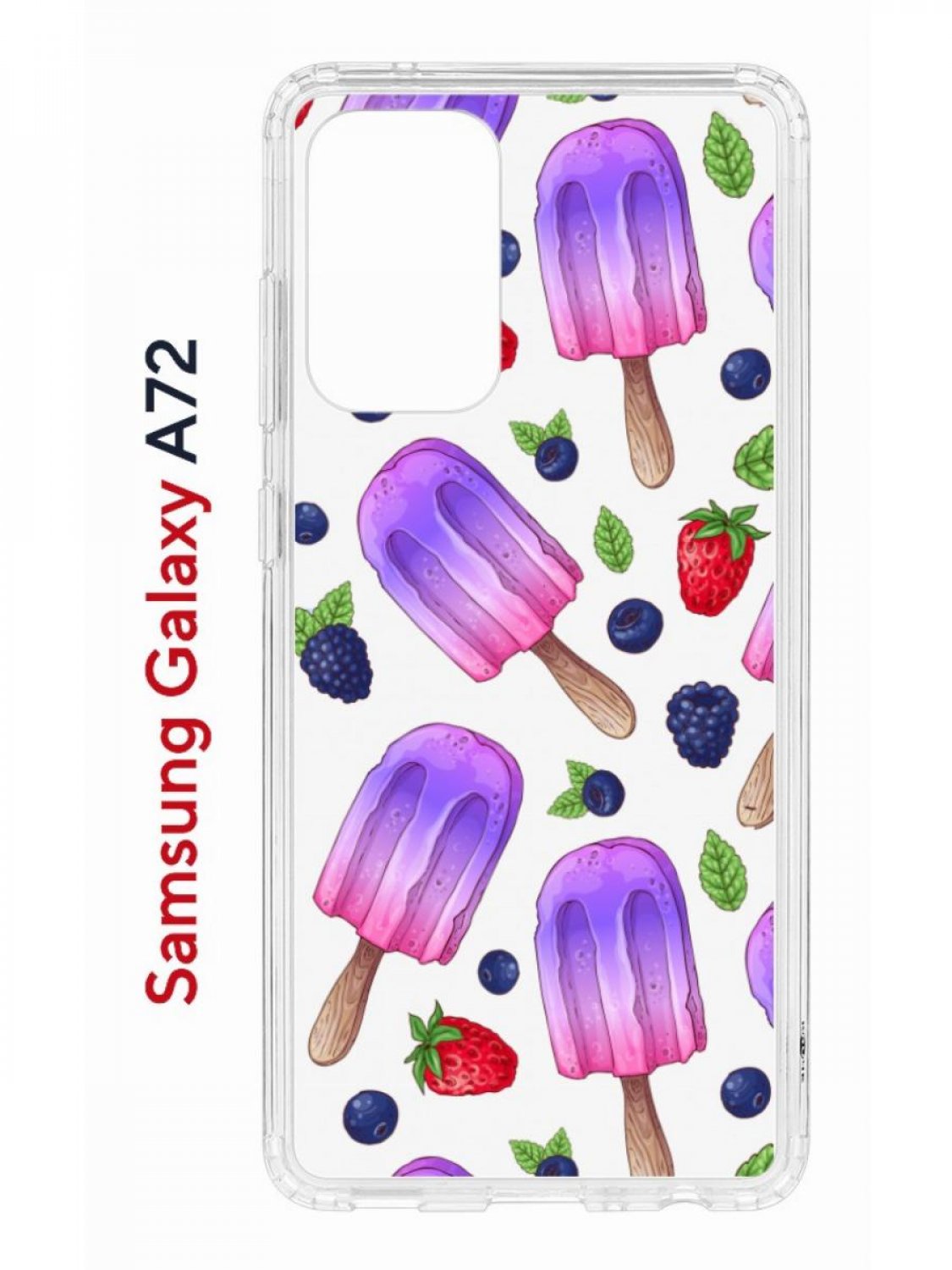 фото Чехол на samsung a72 kruche print ice cream,противоударный бампер,с защитой камеры кruче