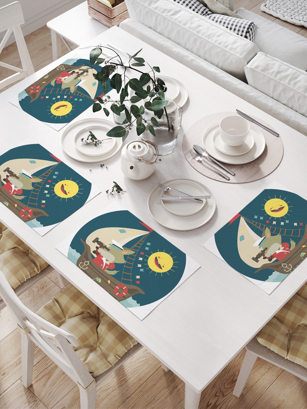 

Комплект салфеток JoyArty "Морской волк" для сервировки стола (32х46 см, 4 шт.), Морской волк