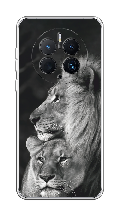 

Чехол на Huawei Mate 50 Pro "Львиная пара", Черный;серый;белый, 6109950-1