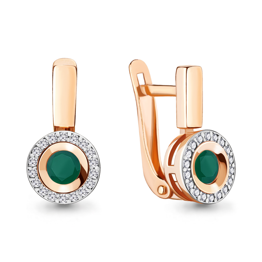 

Серьги из серебра с агатом Aquamarine 4692209А_925_з, 4692209А_925_з
