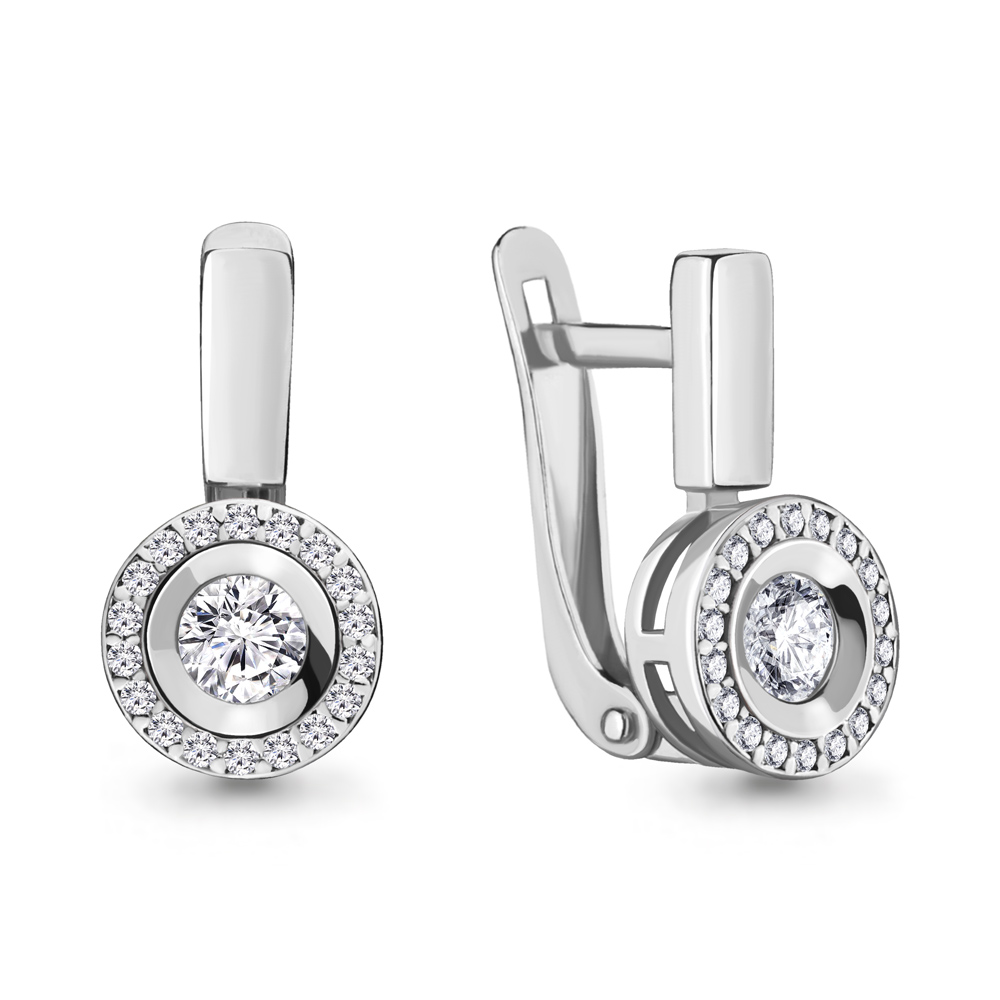 

Серьги из серебра с фианитом Aquamarine 46922А_925_р, 46922А_925_р