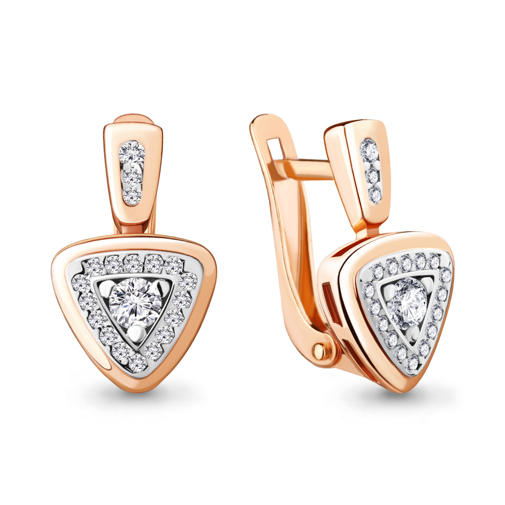 

Серьги из красного золота с фианитом Aquamarine 46923А_585_кз, 46923А_585_кз