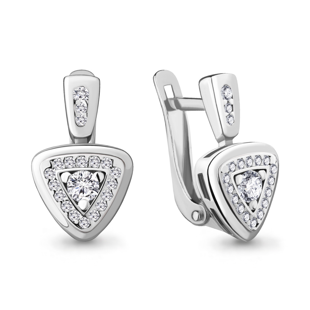 

Серьги из серебра с фианитом Aquamarine 46923А_925_р, 46923А_925_р