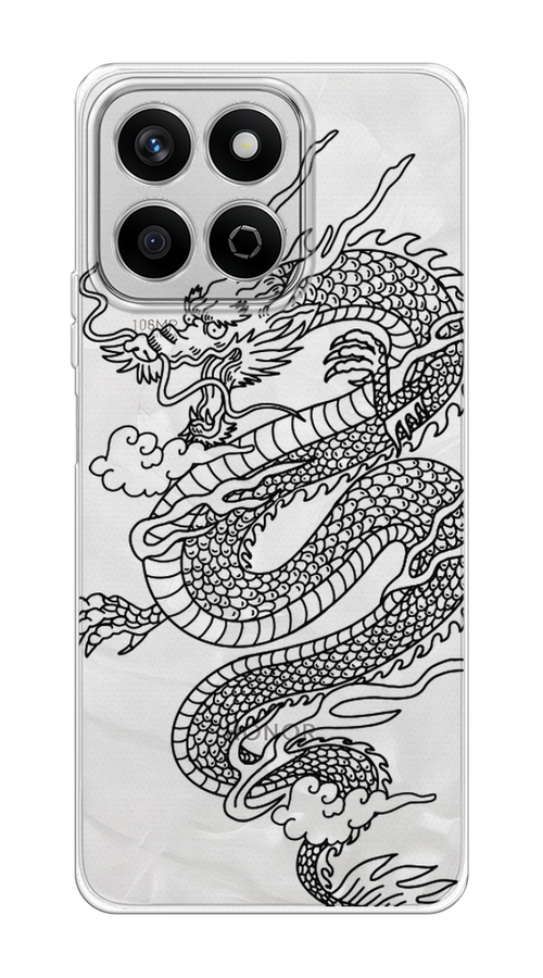 

Чехол на Honor X7c Большой китайский дракон, Черный;серый, 6125250-1