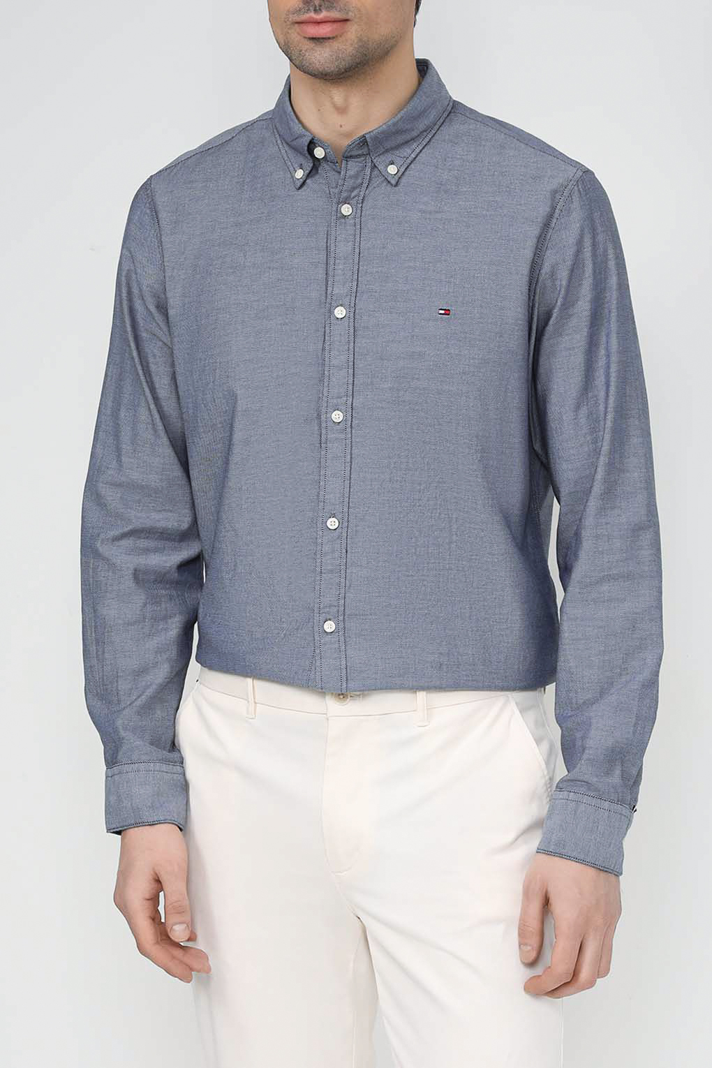 

Рубашка мужская Tommy Hilfiger MW0MW33782 синяя M, Синий, MW0MW33782