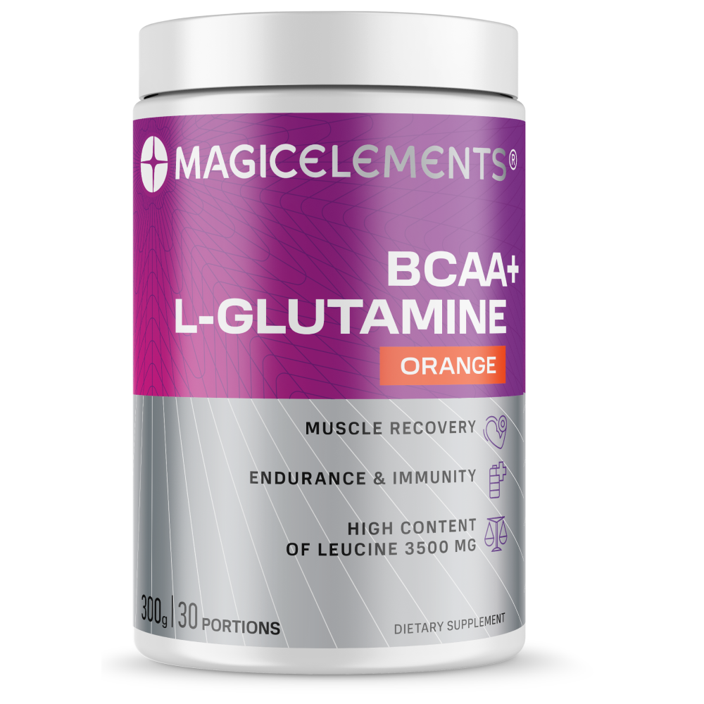 Аминокислоты BCAA L-Glutamine БЦАА Magic Elements порошок 300 гр апельсин 1758₽