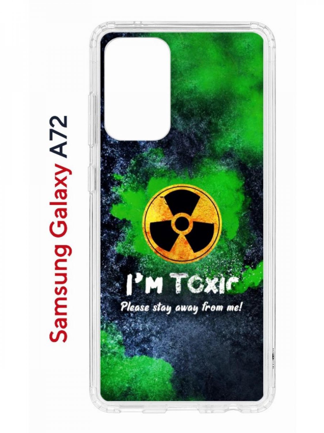 Чехол на Samsung A72 с принтом Kruche Print Toxic,противоударный бампер,с защитой камеры