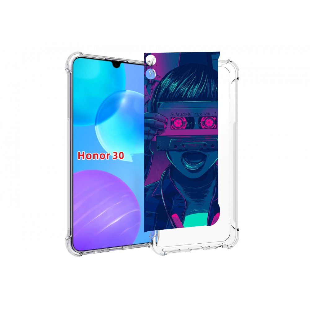 

Чехол MyPads киберпанк с кассетой для Huawei Honor 30 Lite, Tocco