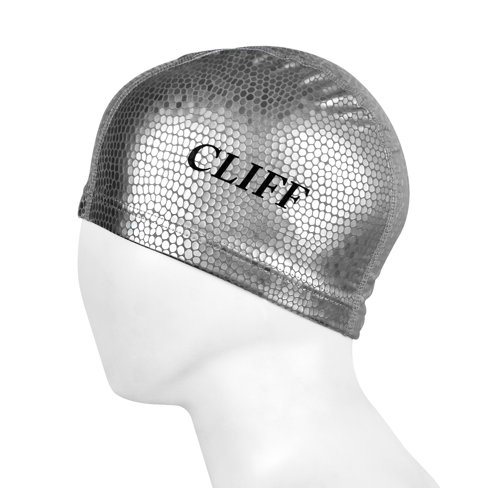 Шапочка для плавания CLIFF силиконовая с лайкрой PU7D, серая