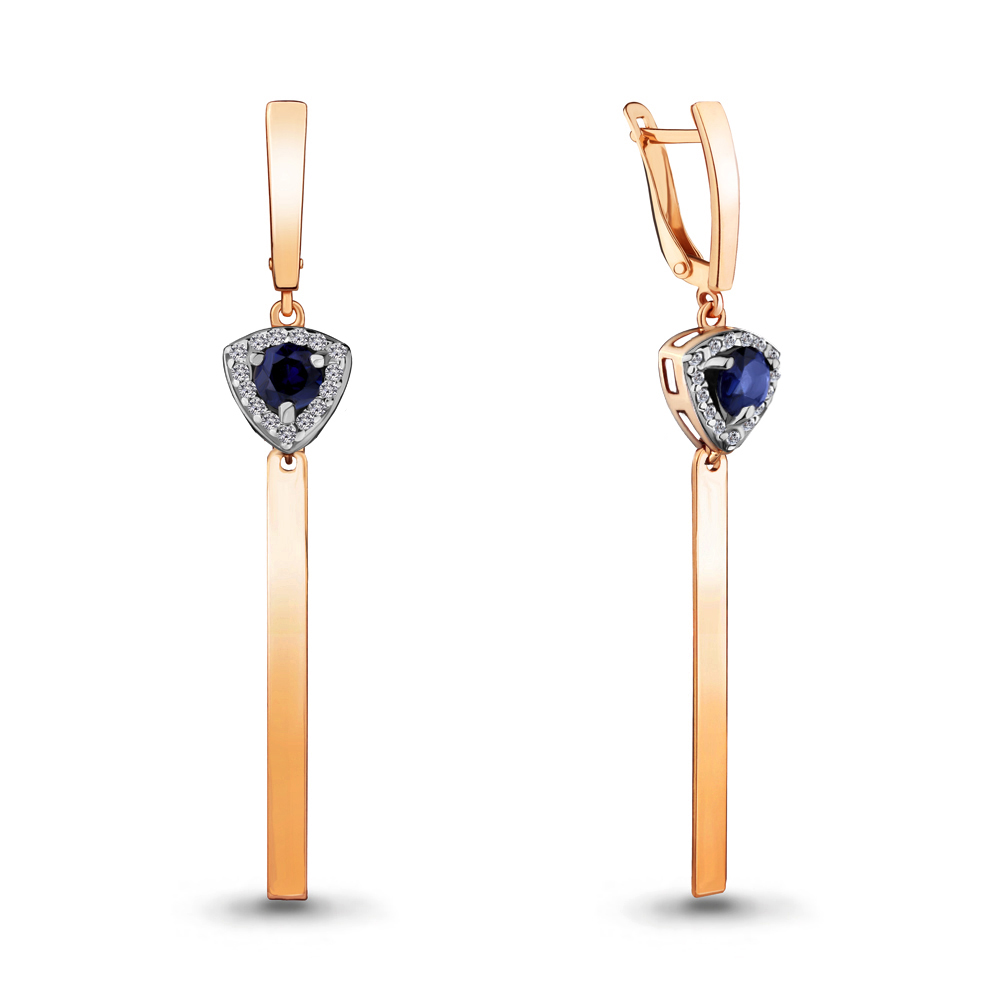 

Серьги из серебра с фианитом Aquamarine 46926АБ_925_з, 46926АБ_925_з