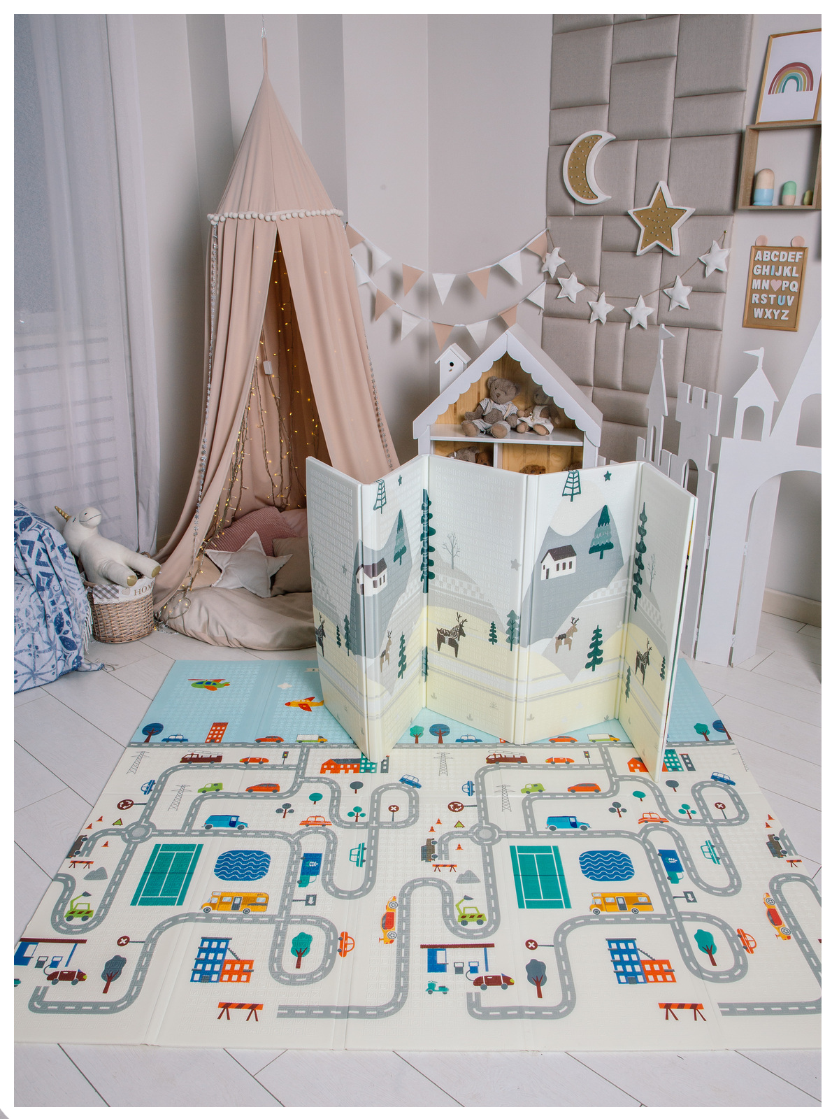 Купить Развивающий детский коврик CROCOZHUK Лондон, Горы, Термоковрик, 180х200 см,