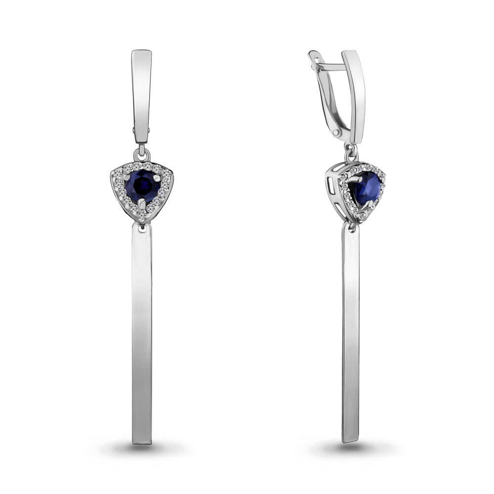

Серьги из серебра с фианитом Aquamarine 46926АБ_925_р, 46926АБ_925_р