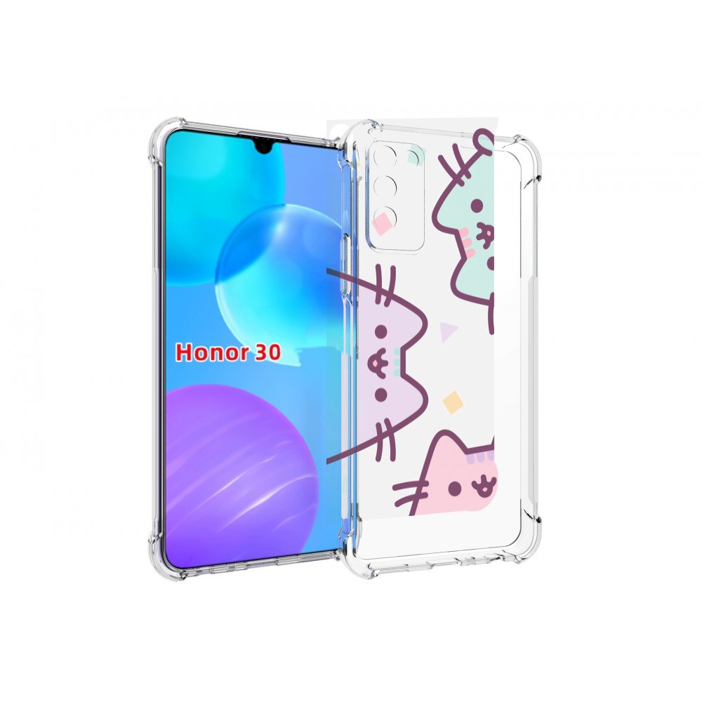 

Чехол MyPads котики зеленый фиолетовый розовый женский для Huawei Honor 30 Lite, Tocco