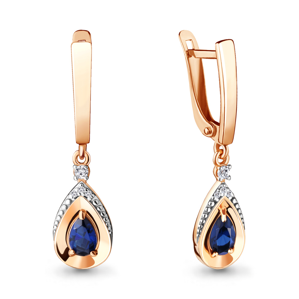 

Серьги из серебра с фианитом Aquamarine 46928АБ_925_з, 46928АБ_925_з