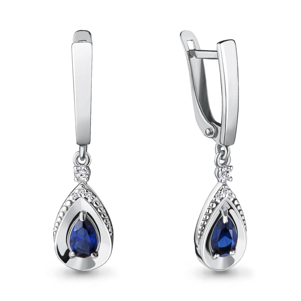

Серьги из серебра с фианитом Aquamarine 46928АБ_925_р, 46928АБ_925_р