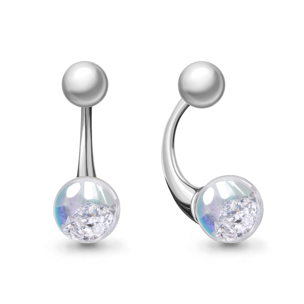 

Серьги из серебра с фианитом Aquamarine 46932П_925_р, 46932П_925_р