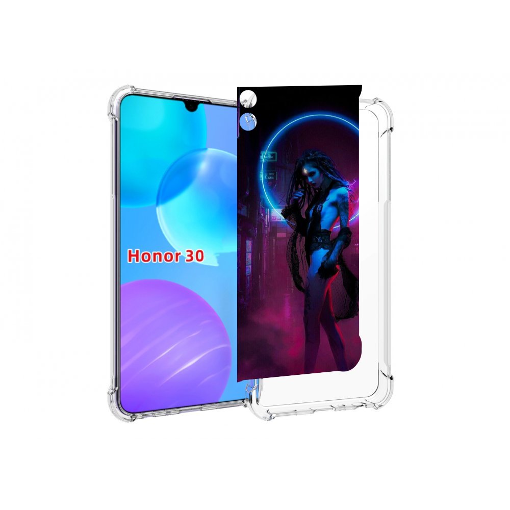 

Чехол MyPads красивая девушка в дыму неон женский для Huawei Honor 30 Lite, Tocco