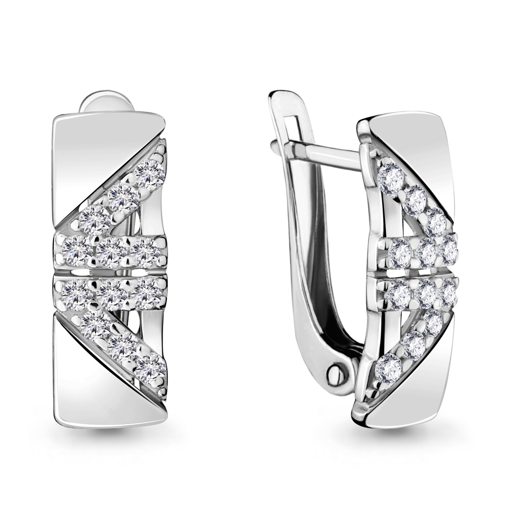 

Серьги из серебра с фианитом Aquamarine 46934А_925_р, 46934А_925_р