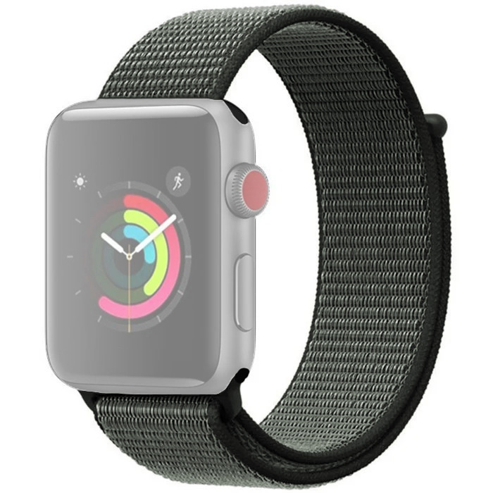 

Ремешок для Apple Watch 1-6/SE нейлоновый 42/44 мм InnoZone - Dark Olive (APWTNY42-04), Серый