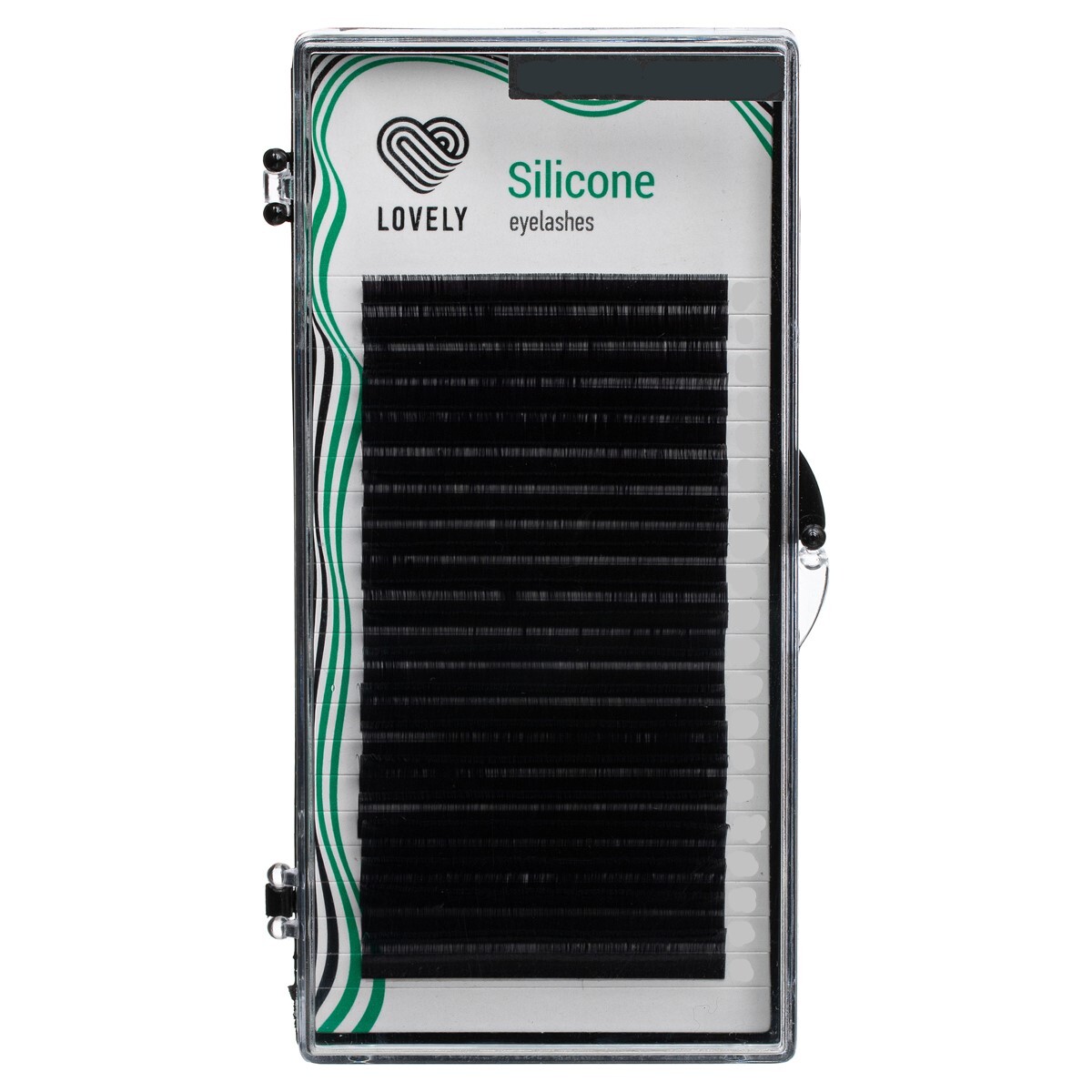 

Ресницы Lovely черные Silicone 20 линий изгиб D толщина 0,10 длина 08