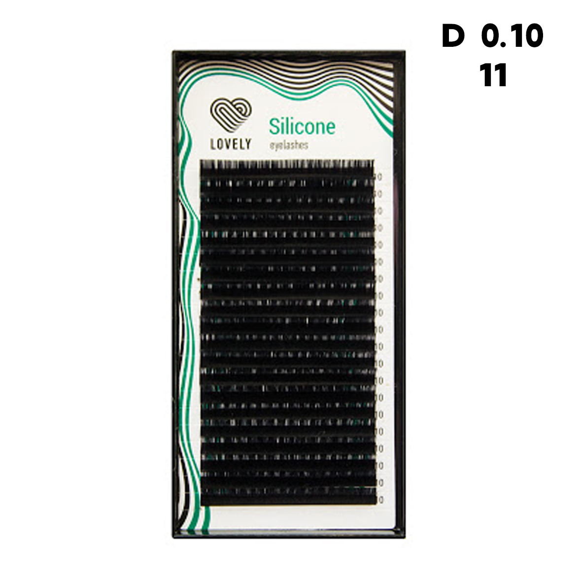 

Ресницы Lovely черные Silicone 20 линий изгиб D толщина 0,10 длина 11