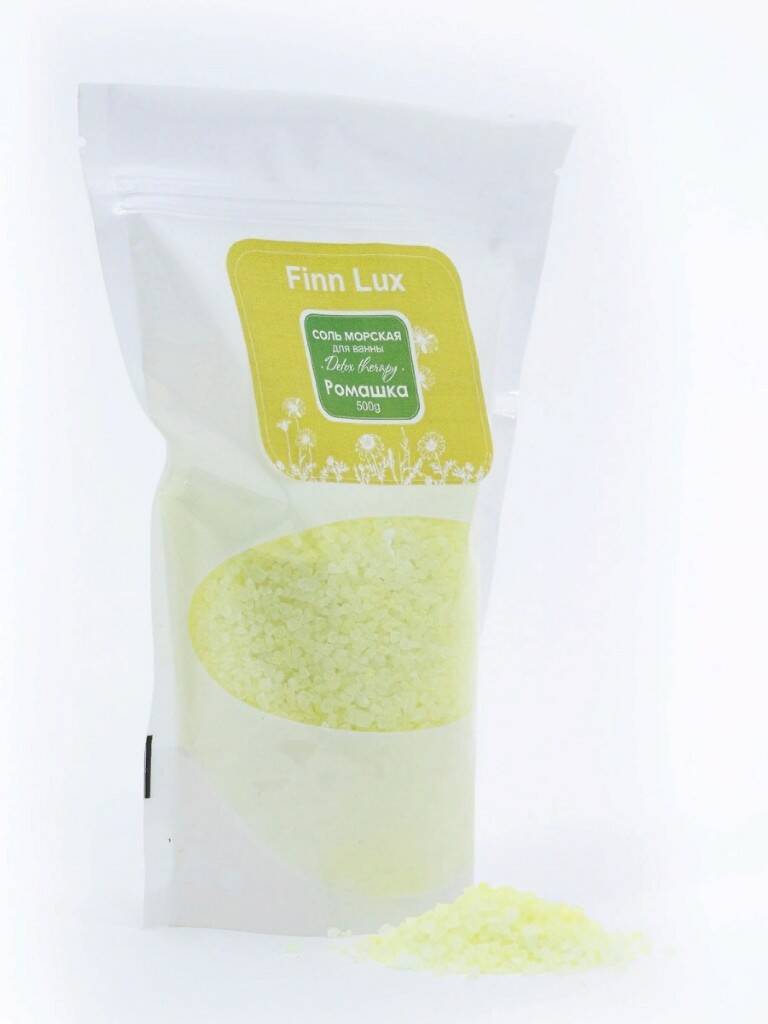 Соль для ванны морская Finn Lux Ромашка соль для ванны finn lux морская монпасье 1 кг