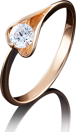 

Кольцо помолвочное из красного золота р. 18 PLATINA jewelry 01-4969-00-501-1110-38, фианит, 01-4969-00-501-1110-38