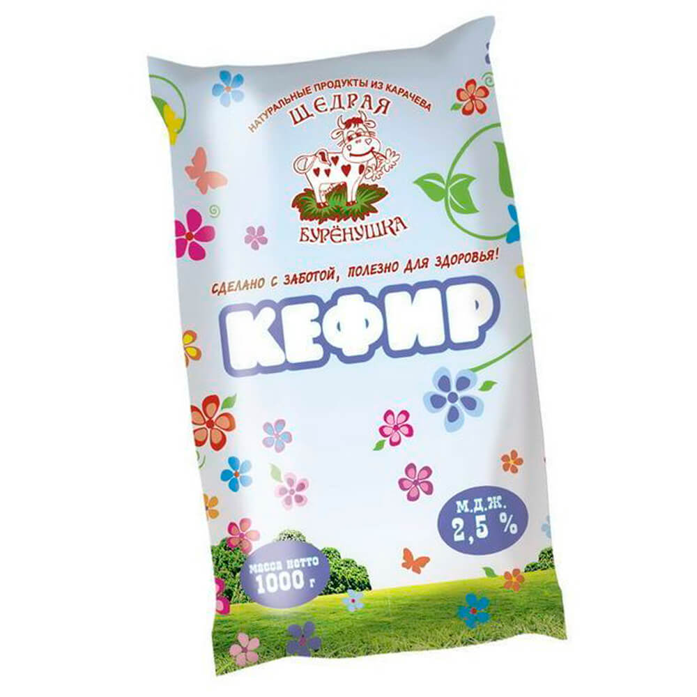 

Кефир Щедрая буренушка 2,5% БЗМЖ 1 л