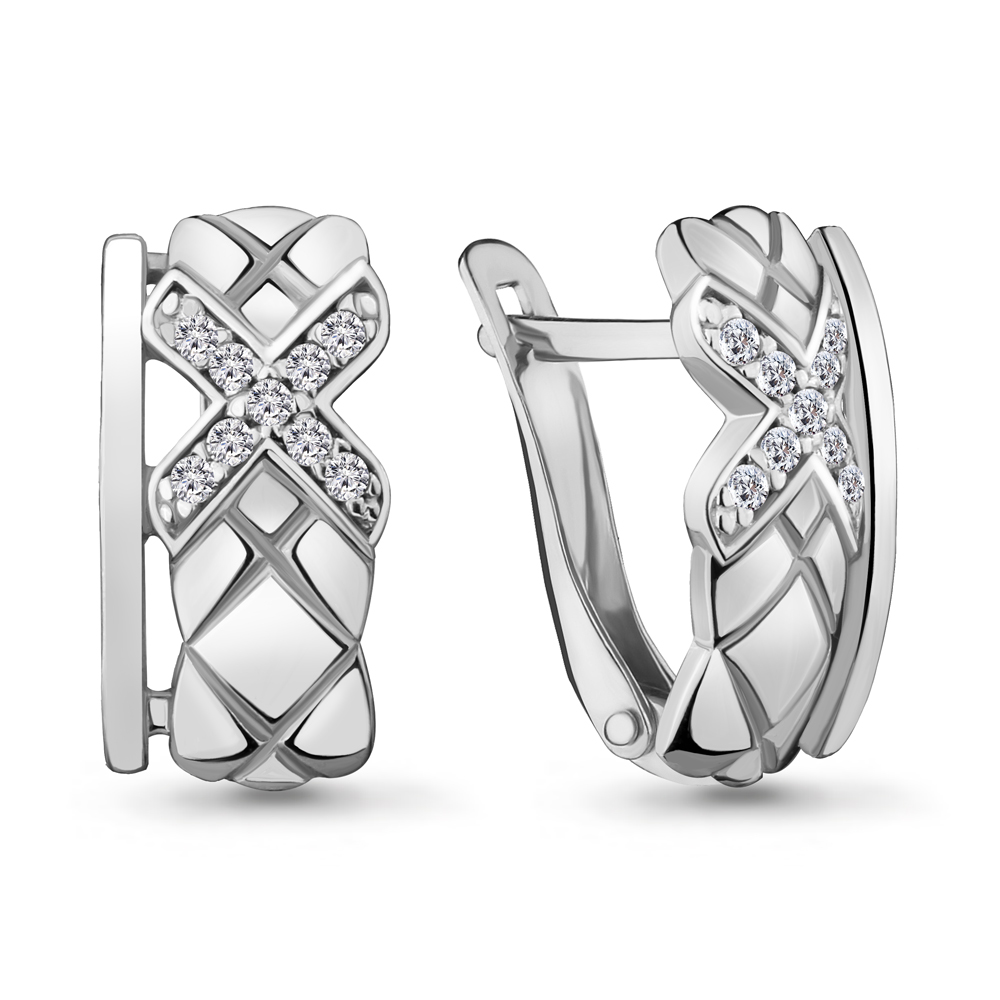 

Серьги из серебра с фианитом Aquamarine 46938А_925_р, 46938А_925_р