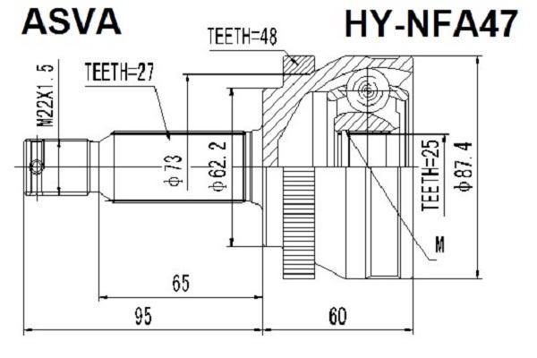 

ASVA ШРУС внешний ASVA HYNFA47