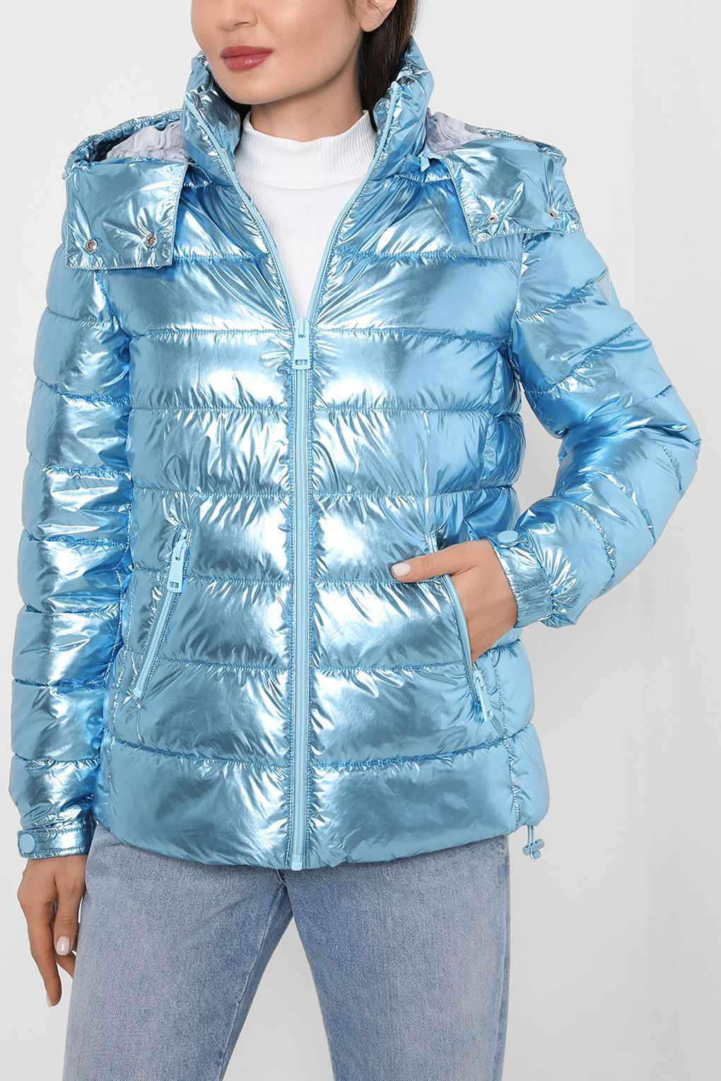 

Куртка женская Guess Jeans W2BL26 WEWC0 синяя M, W2BL26 WEWC0